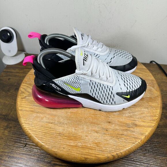 Nike Air Max 270 White Black Volt Laser Fuchsia 943345-102 Shoe Women's Size 7.5 - Picture 1 of 9